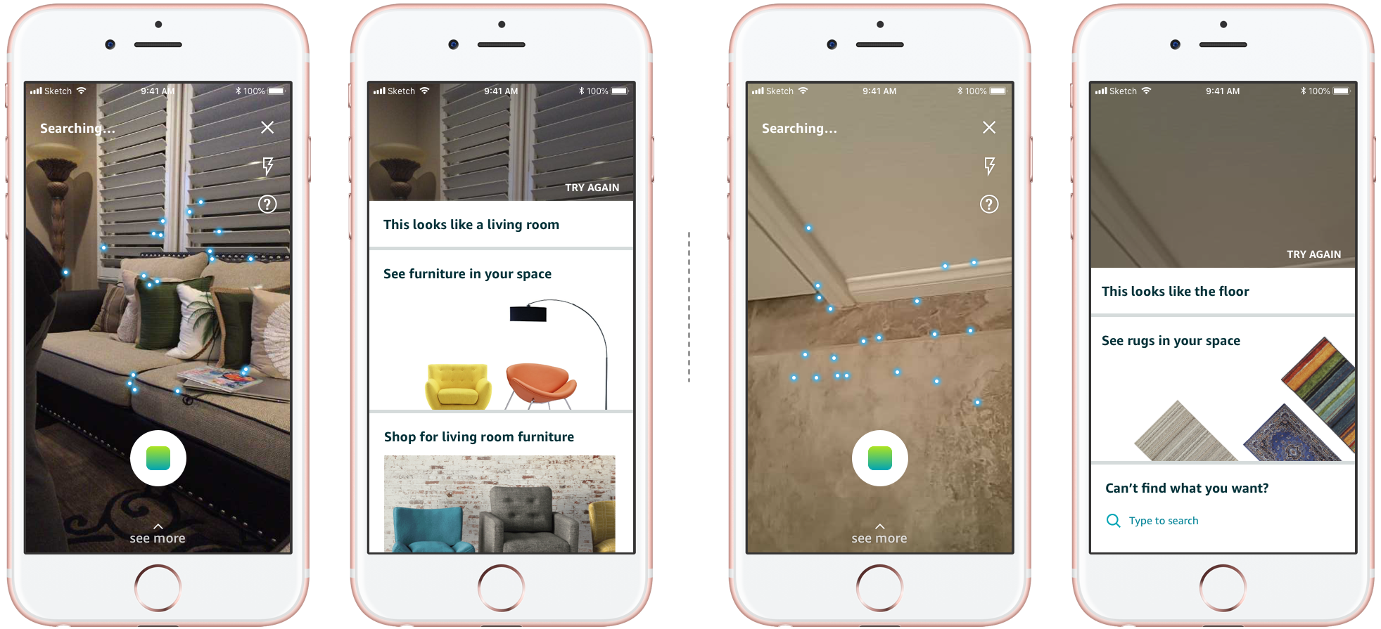 Additional contextual card design for redirecting Amazon Lens users from longtail result cases.
